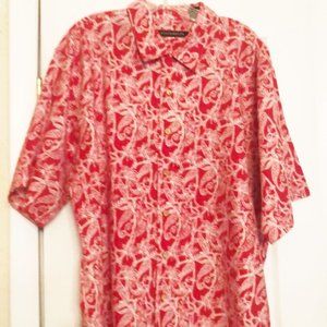 Shirt Statements mens new sizes XL or XXL 55% linen 45% rayon short sleeves